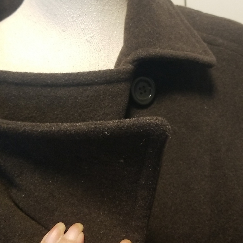 Croft and Barrow Wool Blend Pea Coat Dark Gray Green Womens Size Large WoolBlend - Picture 6 of 8